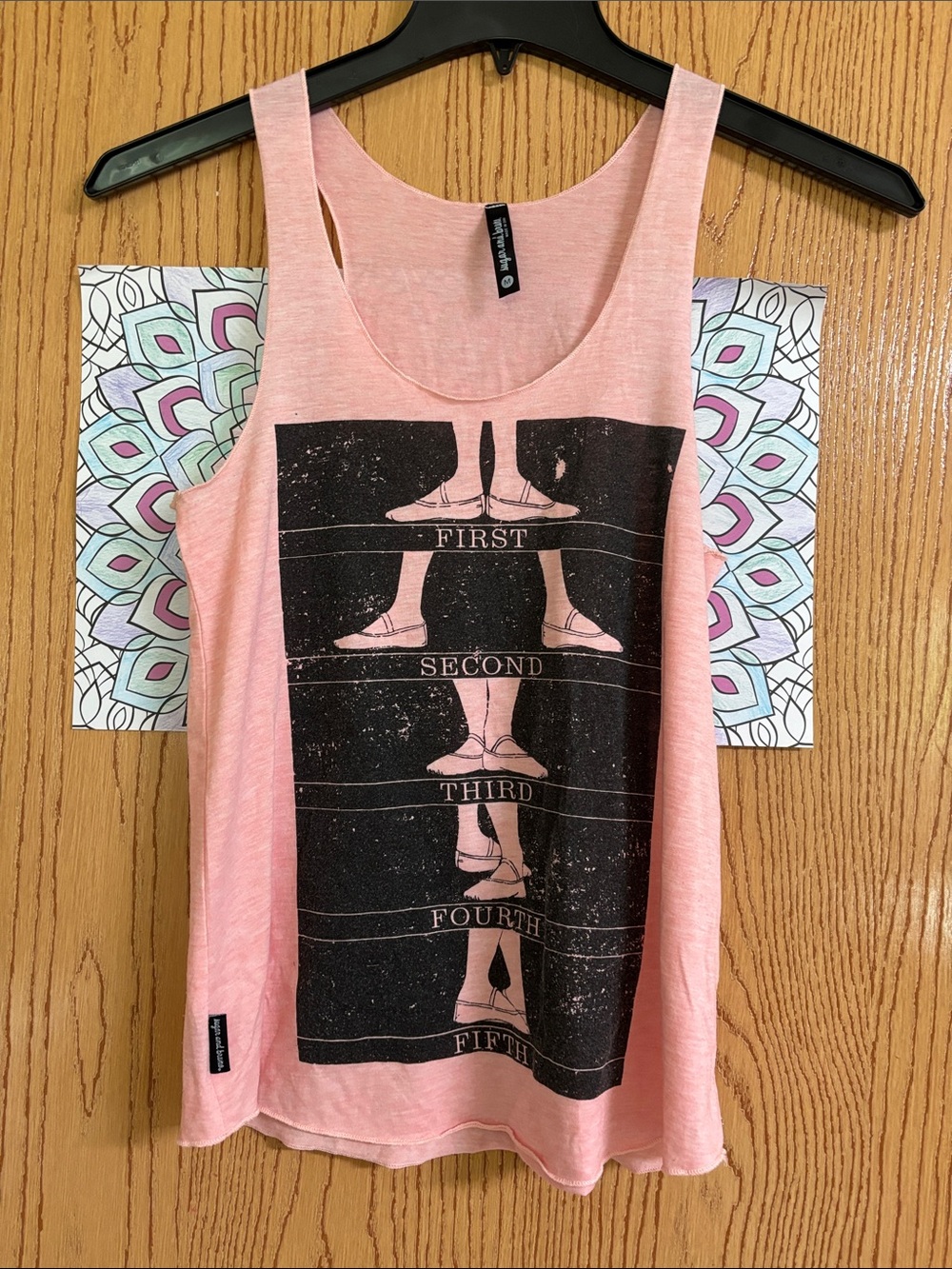 Mudd Pink Graphic Scoop Neck Tank